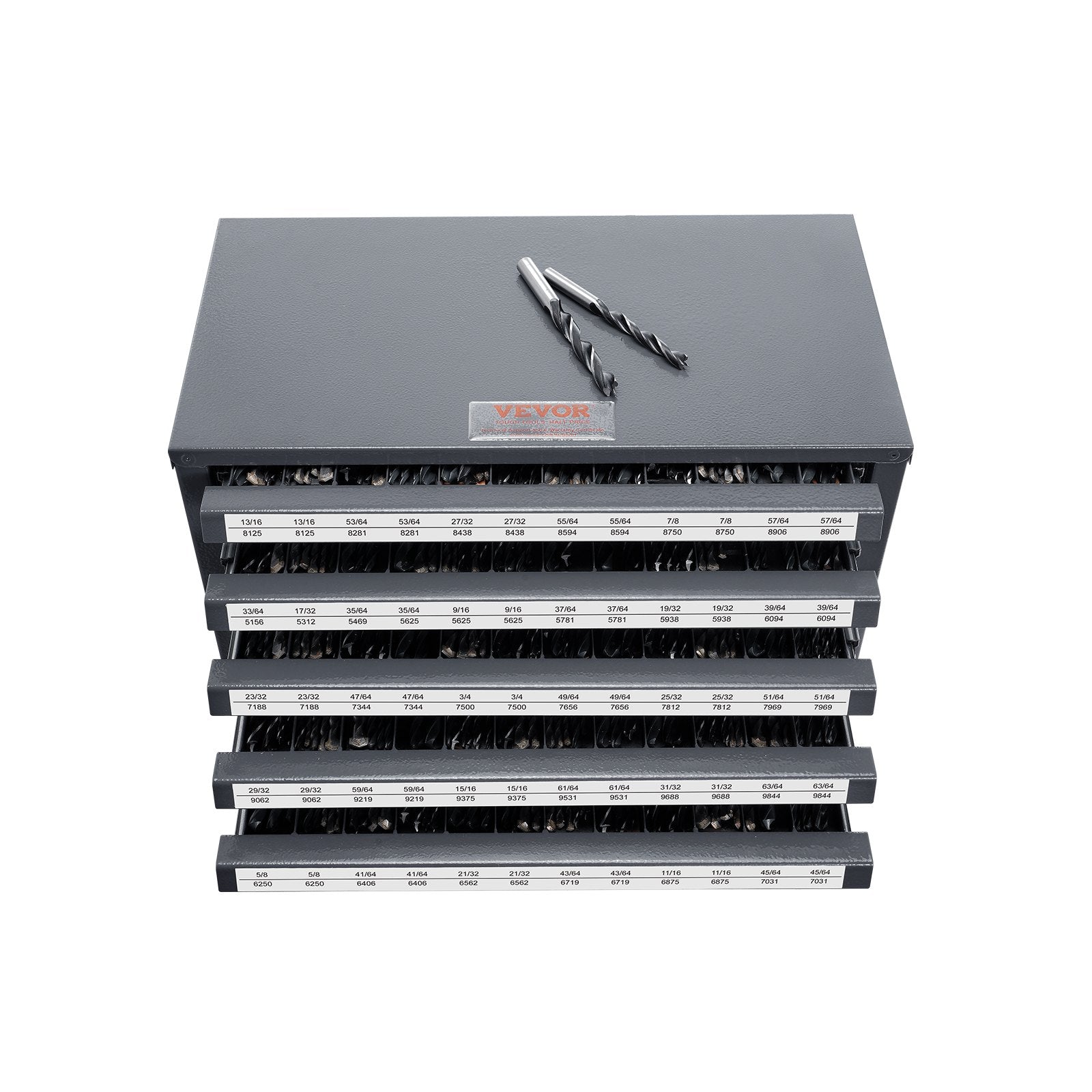 Drill Bit Dispenser Cabinet, Five-Drawer Drill Bit Organizer Cabinet For Steel Drill Dispenser Organizer Cabinet With Labels, Stackable Drill Dispenser For Drill Bit Storage